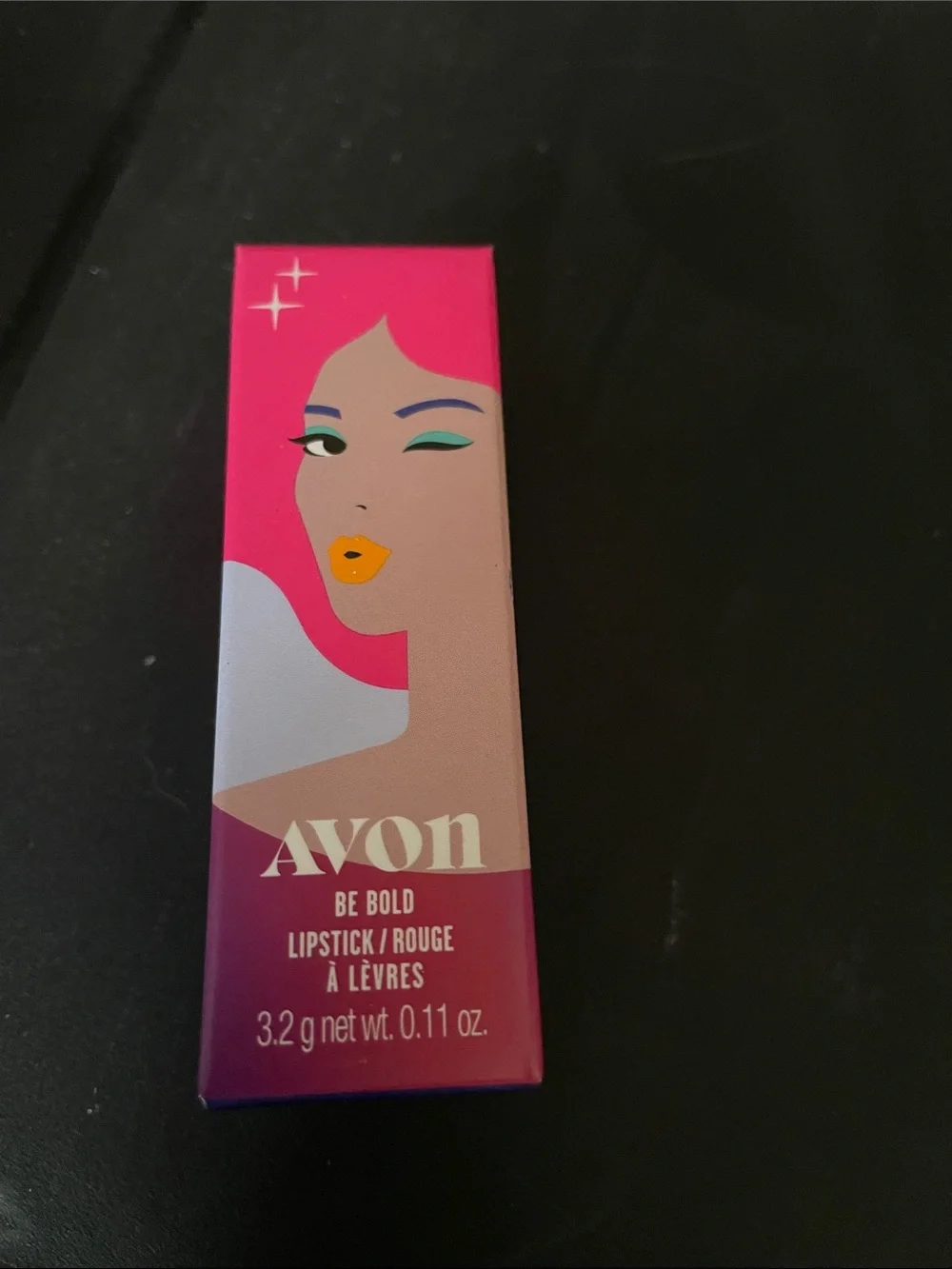 Avon Be Bold Lipstick - Hot Pink Packaging with Bright Orange Accent